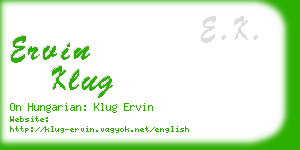 ervin klug business card